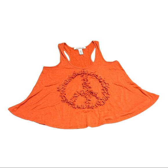 American Rag Racerback Tank Orange Medium Peace Sign - Picture 1 of 4